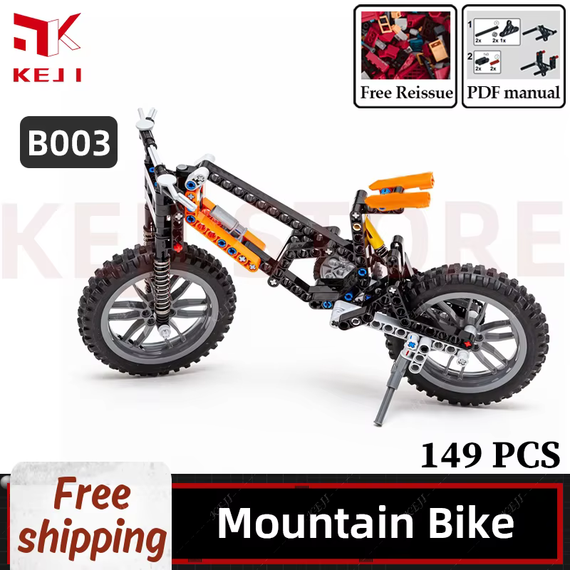 KEJI MOC descente VTT équitation hors route Suspension complète modèle blocs de construction briques