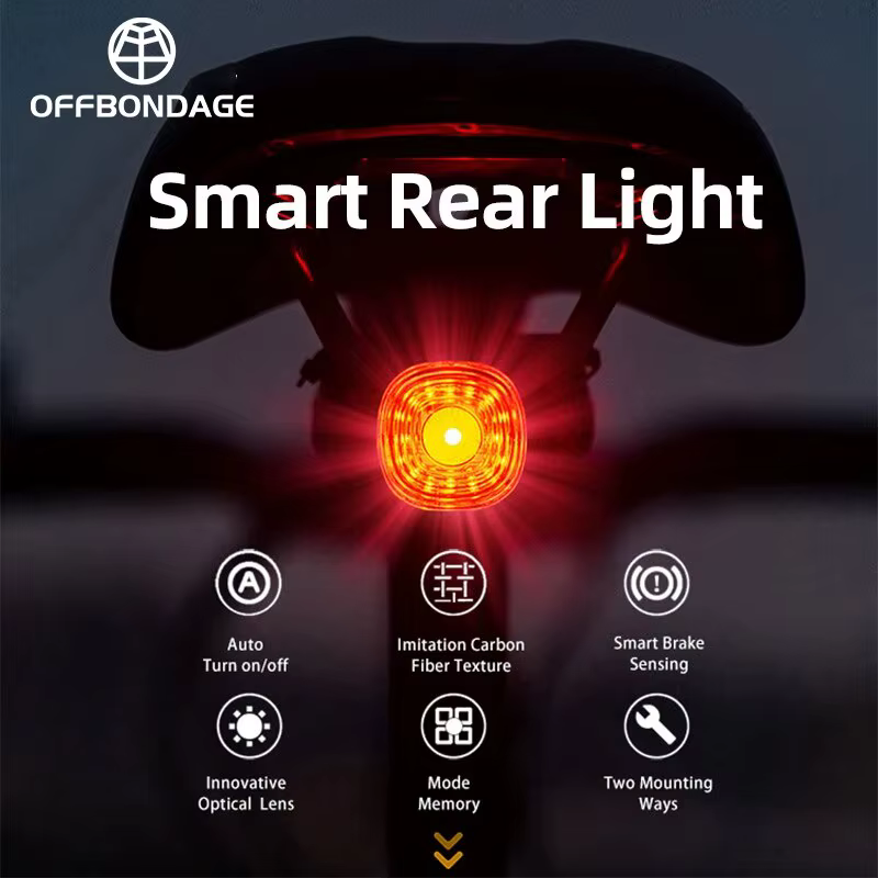 OFFBONDAGE-enquêter arrière intelligent IPx6 de type C pour vélo, éclairage LED pour cyclisme, stop 