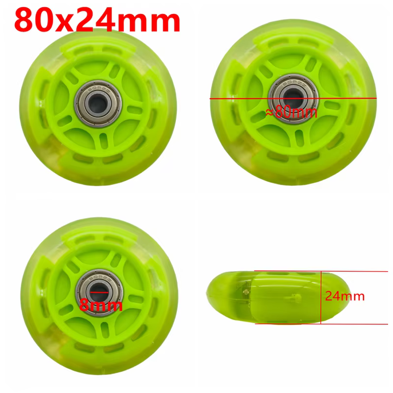 Roue de Scooter clignotante 120x30mm 120mm, roulements épais pour viande, haute qualité