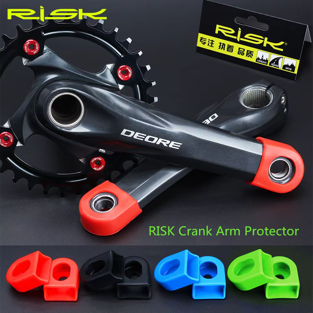 Couvercle de protection de bras de manivelle de vélo en Silicone, 2 pièces, capuchons de protection