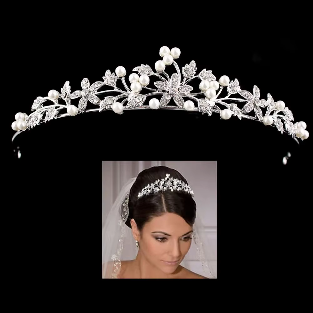 Diadème de Mariée de Luxe, Tiare de Princesse en Cristal, Accessoire Cheveux pour Mariage, Bal de Pr
