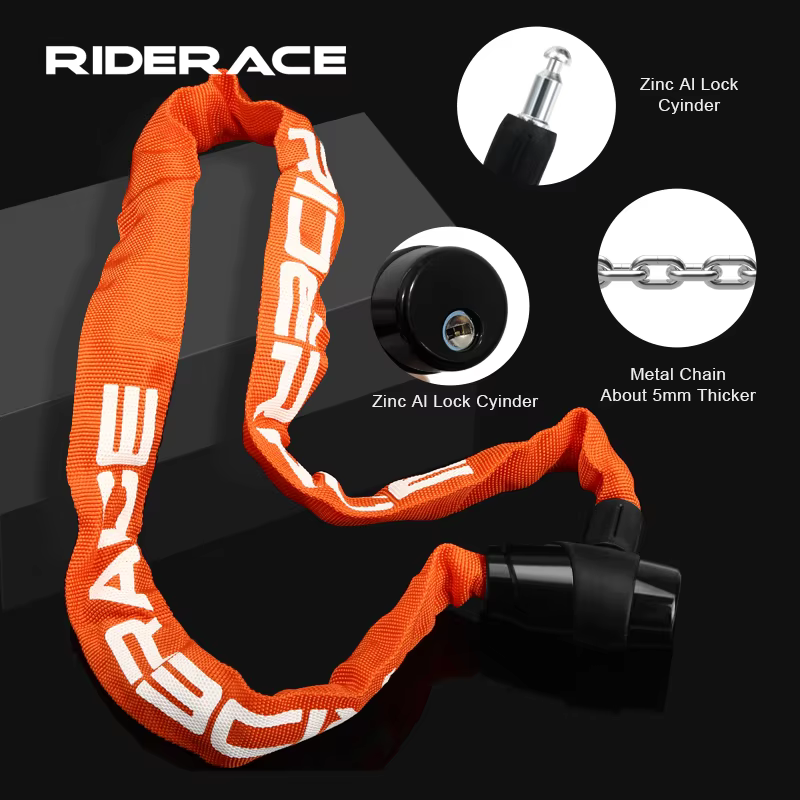 RIDERACE serrure à chaîne de vélo Portable antivol haute sécurité vtt serrure de VTT avec 2 clés pou
