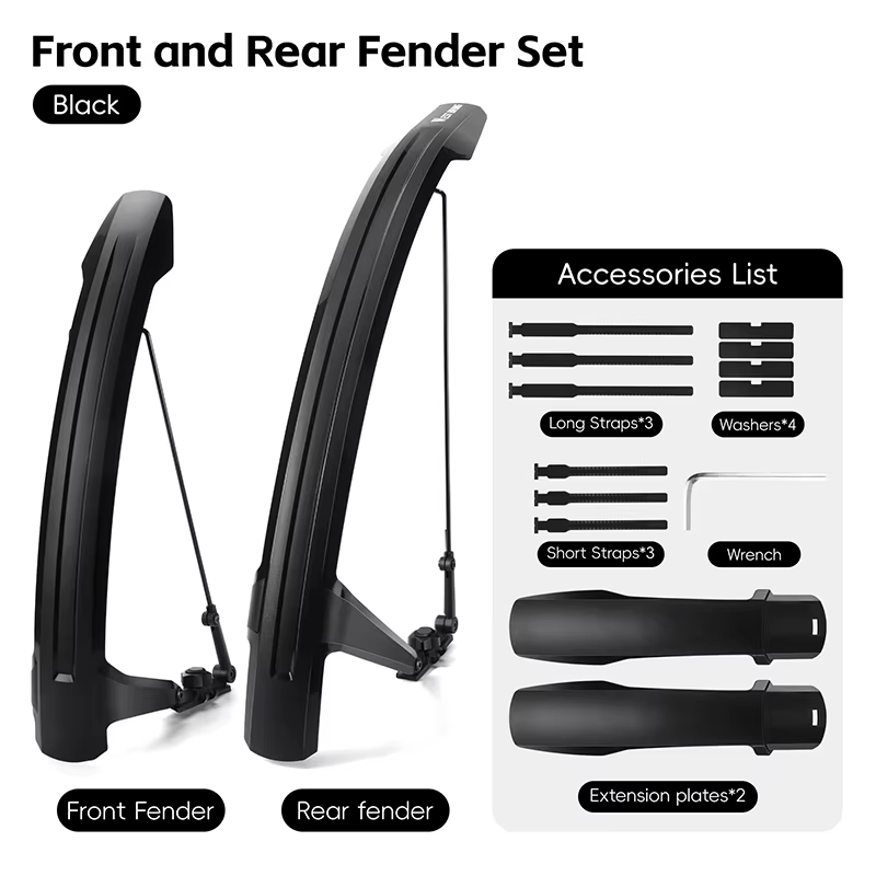 WEST BIKING – garde-boue de vélo à couverture complète, adapté à la largeur des pneus 12c-42c, garde
