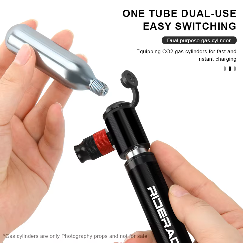 RIDERACE vélo CO2 pompe Mini Portable main pneu Tube gonfleur en alliage d'aluminium vélo Air choc p