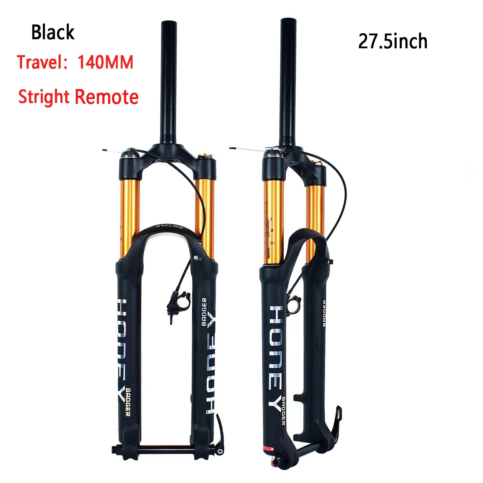 Fourche à air pour VTT avec fourches amortissantes, fourche manuelle ou télécommandée, grand axe de 