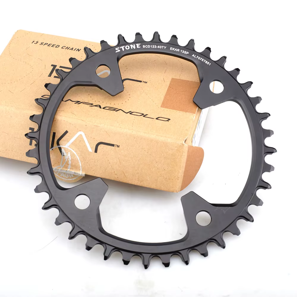 Plateau de vélo en pierre BCD123 38T - 50T, anneau de chaîne circulaire, 4 bras, dents étroites et l