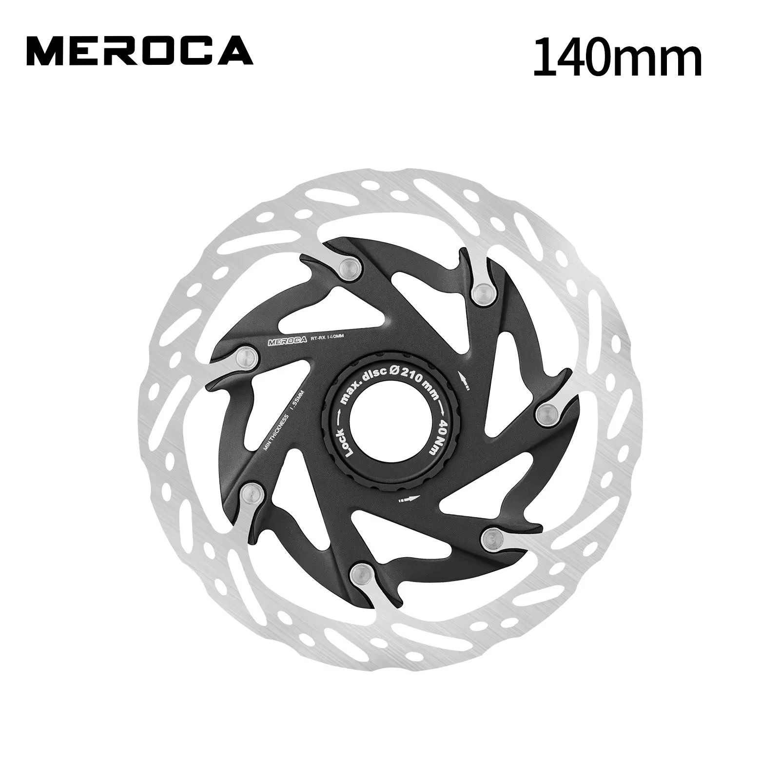 MEROCA XR Rotor de frein de vélo 140MM 160MM Rotor de verrouillage central de vélo Dissipation therm