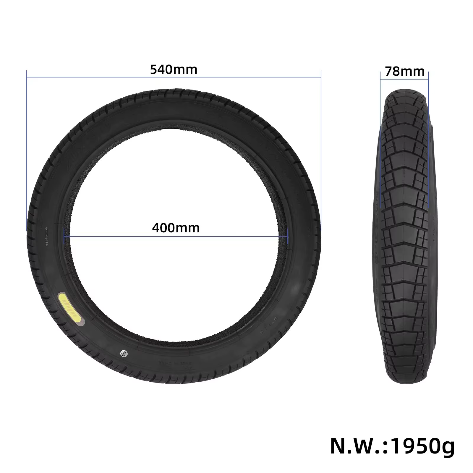 Pneu extérieur Ulip 20x3.0 pour vélo électrique et trottinette électrique, antidérapant et résistant