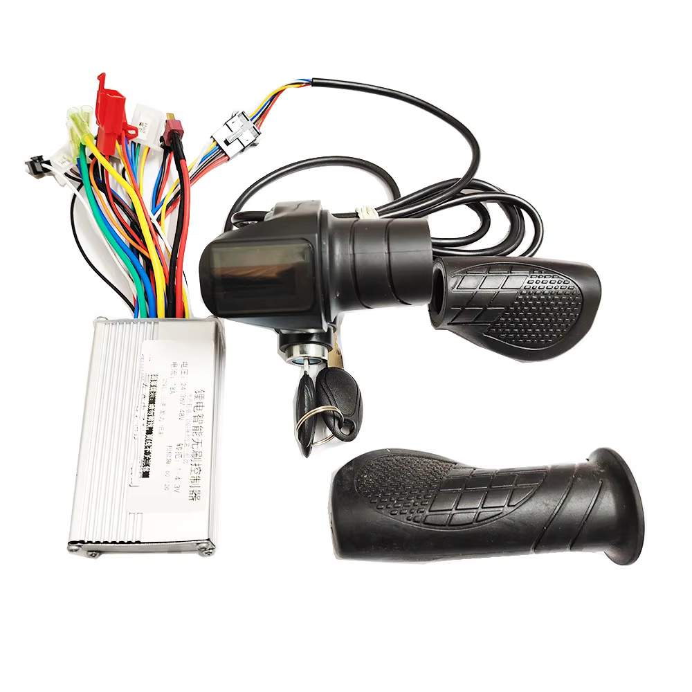 Contrôleur sans balais pour vélo électrique, avec demi-écran, écran LCD, levier d'accélérateur, 48V,