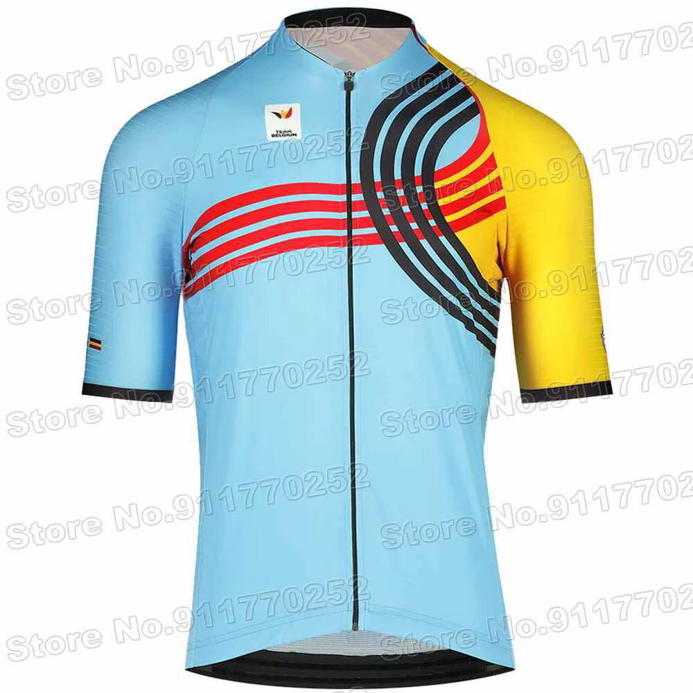 Maillot de cyclisme de l'équipe nationale de Belgique 2025 pour homme, vêtement à manches longues, c