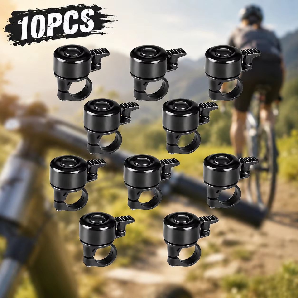 10 clochettes de vélo, design classique et compact, son clair et fort, angle sonore réglable, adapté