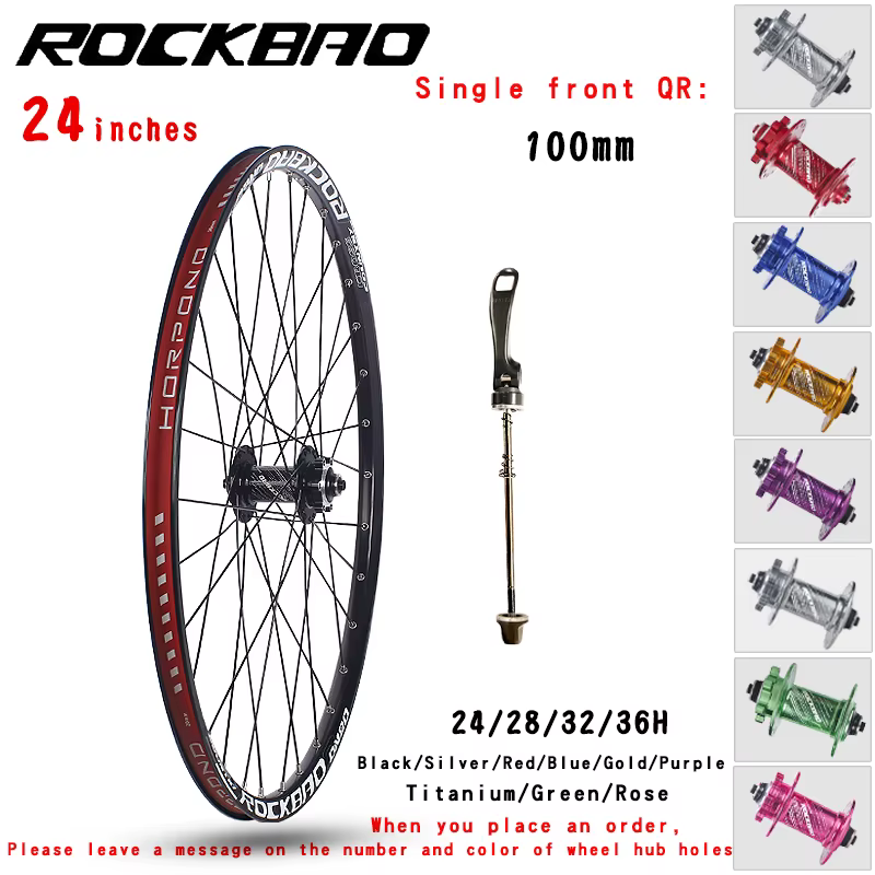 ROCKBAO VTT roues 24/26/27.5/29 pouces frein à disque 4 roulements 7-12 vitesses dégagement rapide 2