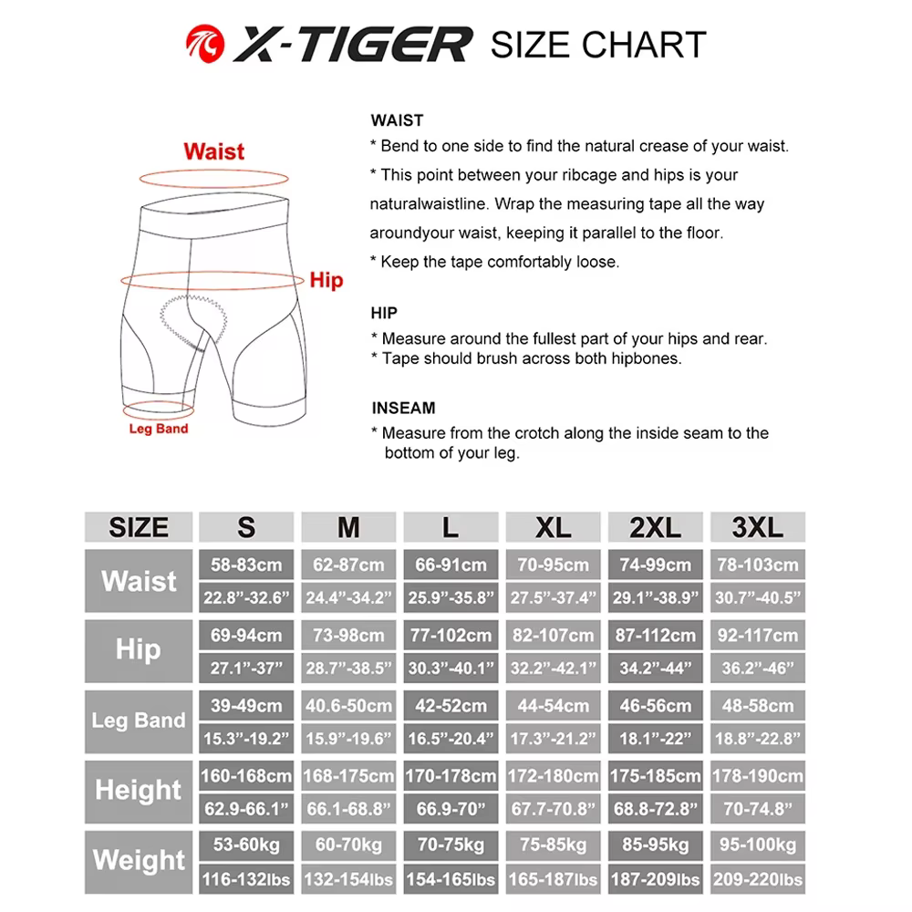 X-TIGER Shorts de Cyclisme Hommes avec Coussin 5D Gel Rembourré, sous Vetement Cycliste VTT Séchage 