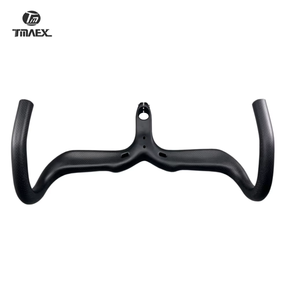 TMAEX-Guidon de vélo en carbone, ultraléger, guidon et potence intégrés, pièces de vélo de route, 3K