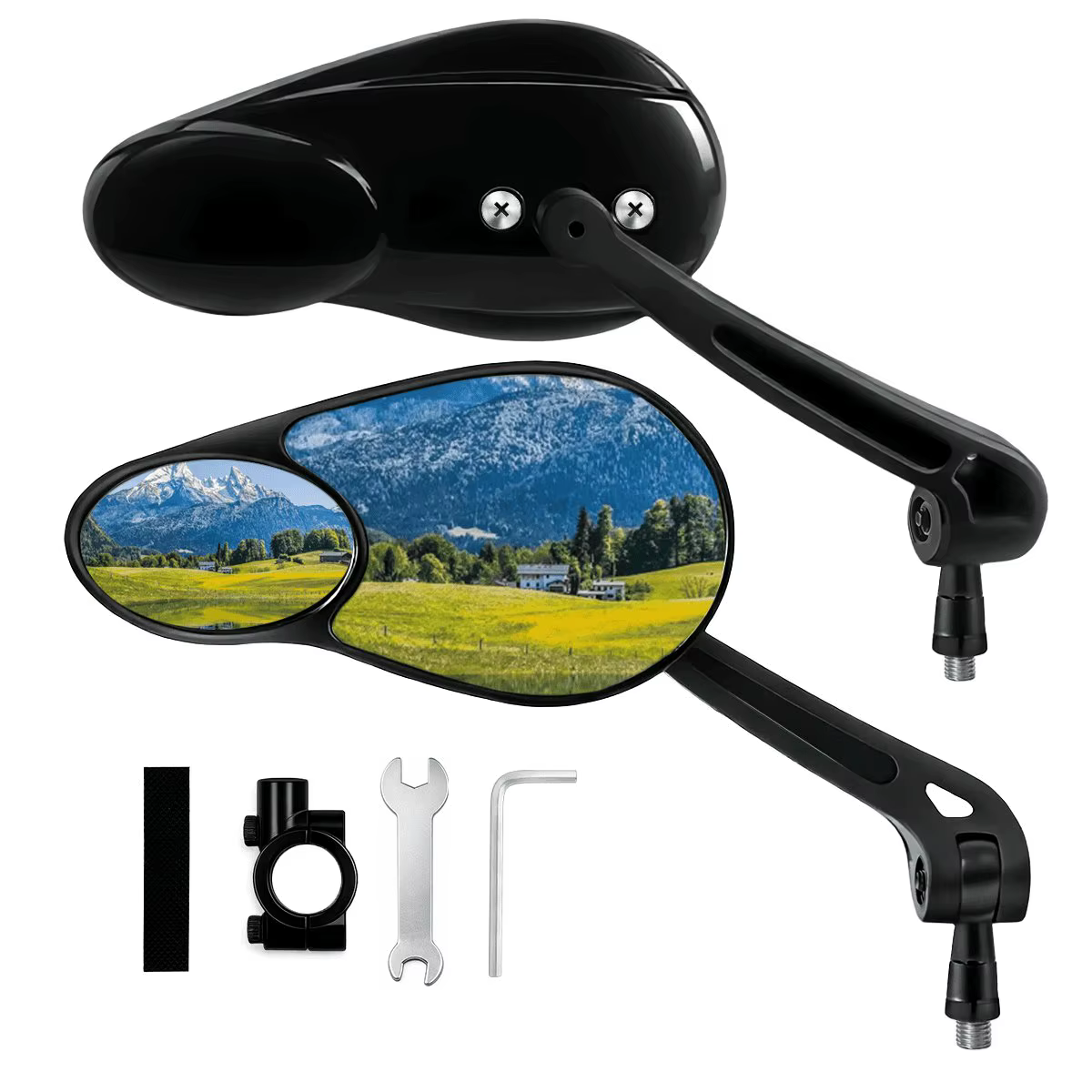 Support de rétroviseur pour guidon de vélo, 360° °   Rétroviseurs pliables réglables à double vue, s