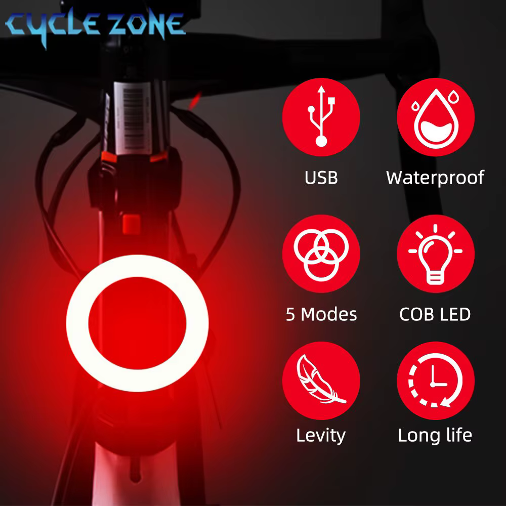 Feu Arrière Multi Modes D'éclairage USB Rechargeable Led Vélo Lumière Flash Queue Feux Arrière pour