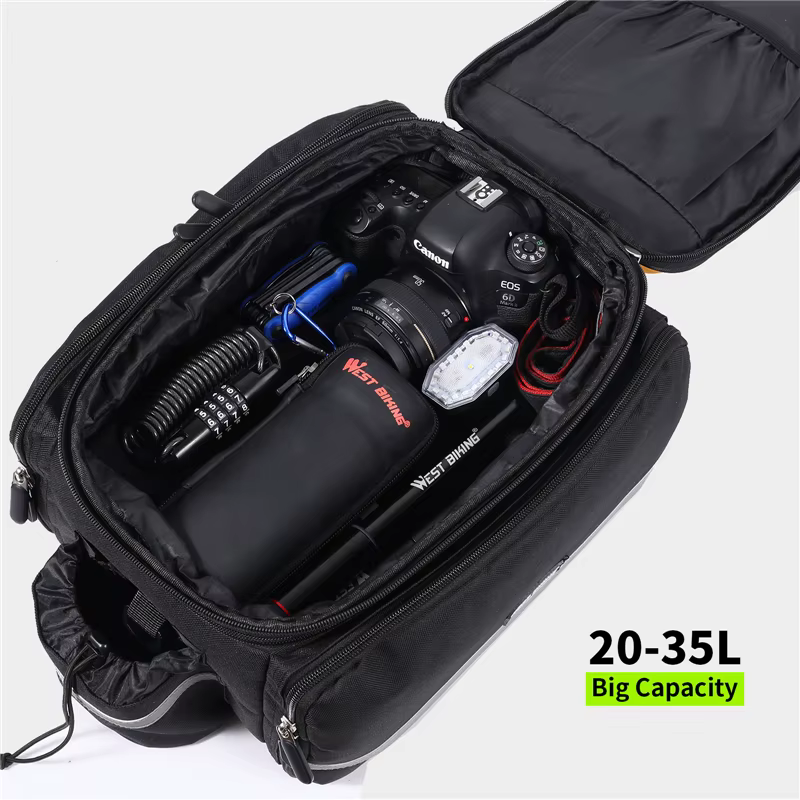 WEST BIKING – sac de coffre de vélo étanche 3 en 1, sac de vélo de route vtt, porte-bagages de voyag