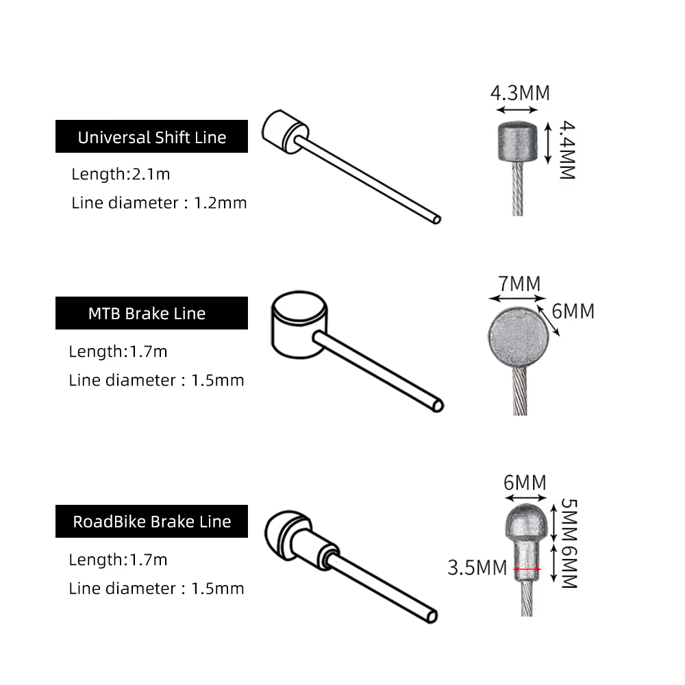 1 / 5pcs dérailleur de vélo frein de changement de vitesse câble intérieur en acier inoxydable, vélo