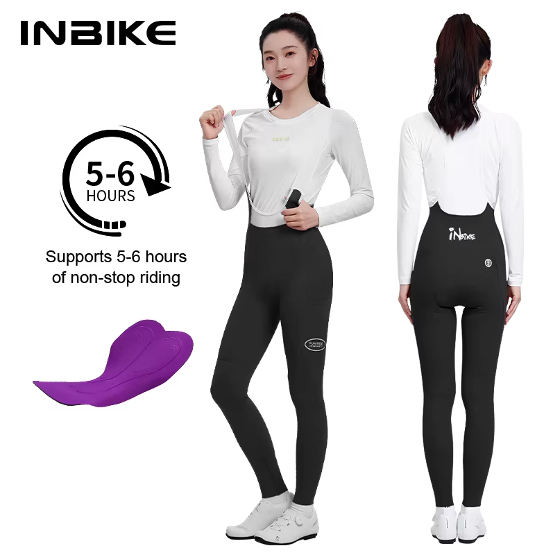 INBIKE – pantalon à bretelles pour femme, pantalon de cyclisme en plein air, respirant, longue Dista