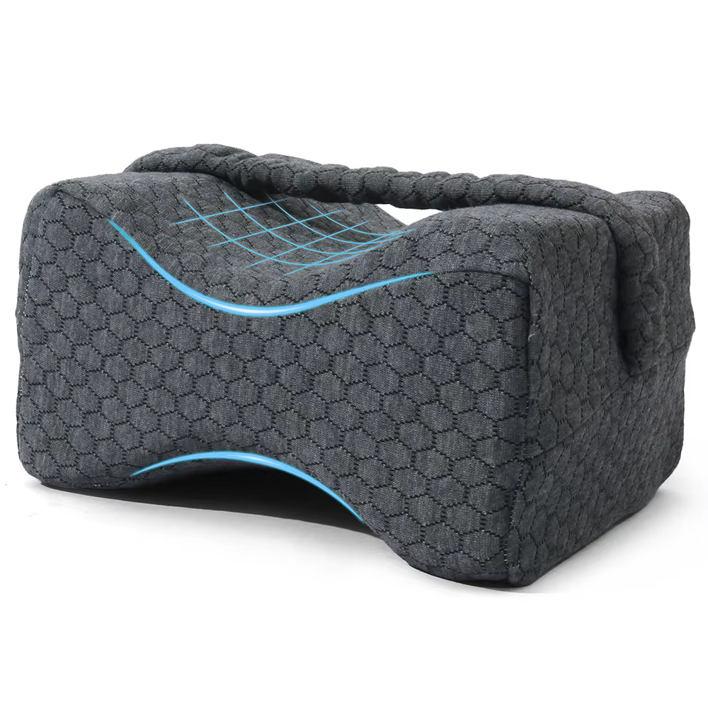 Oreiller pour dormeurs latéraux avec sangles, oreiller pour jambes et genoux en mousse à mémoire de