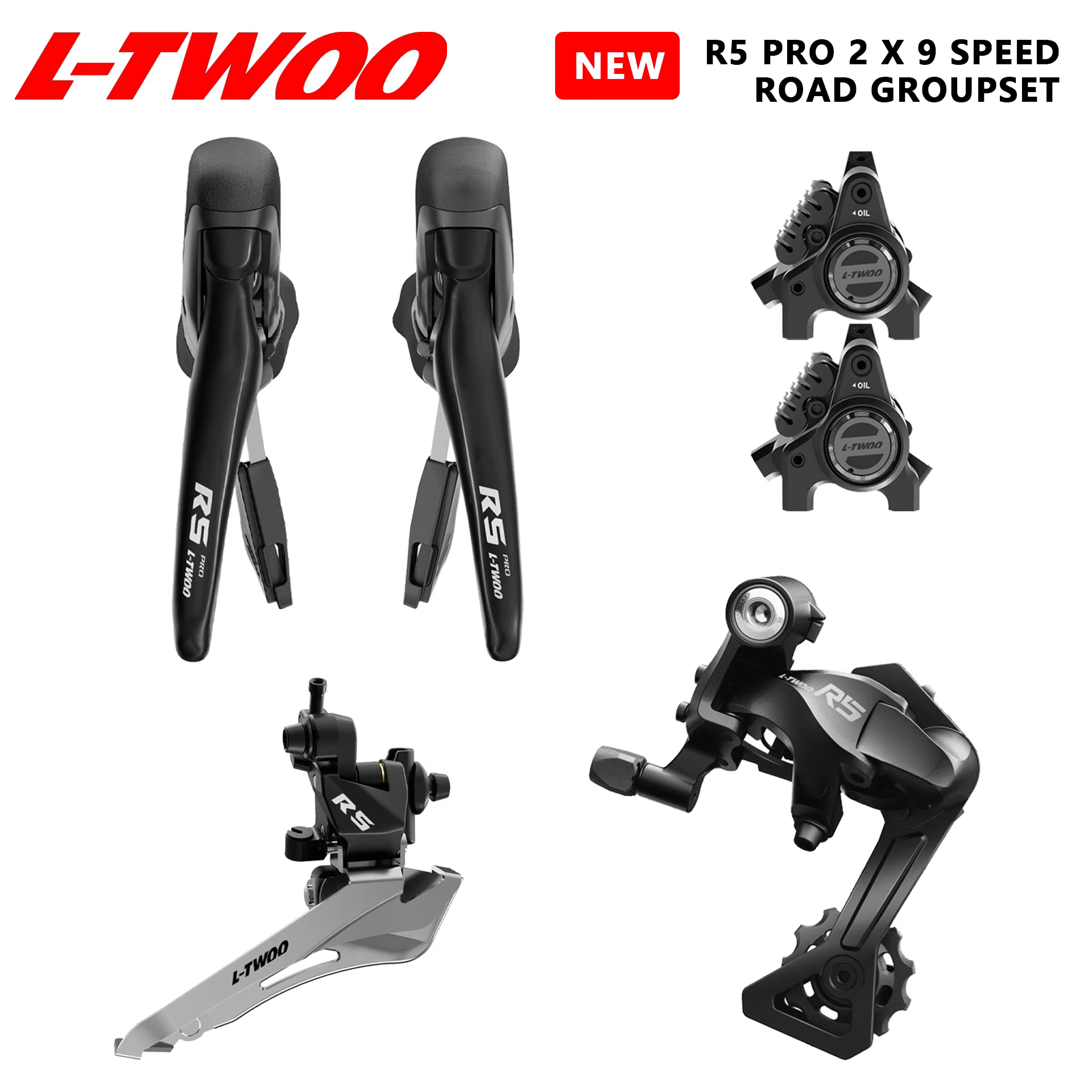 Nouveau groupe de transmission LTWOO R5 Pro 2x9 vitesses pour vélo de route 2026, freins à disque hy