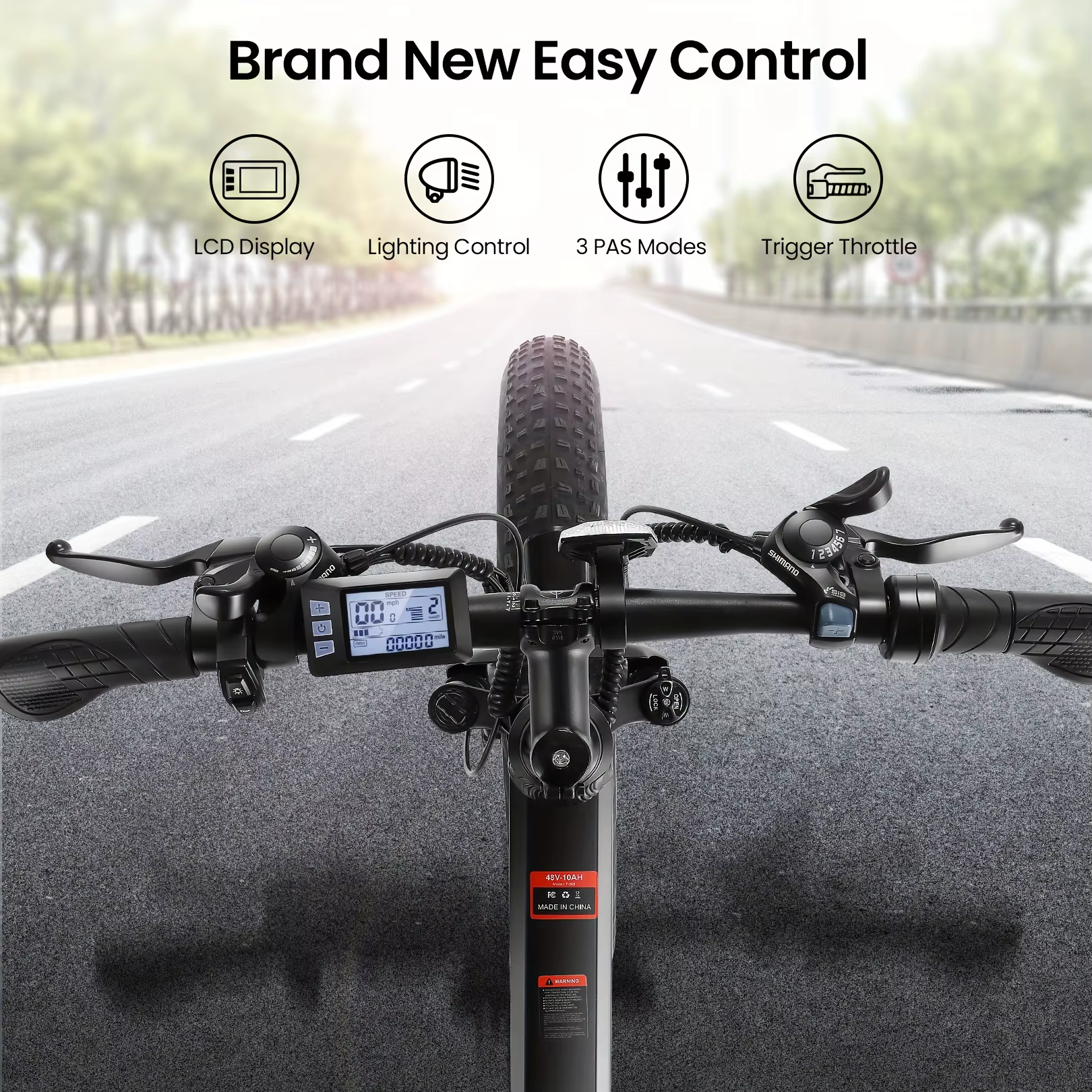 Vélo Électrique Pliable de 26 Pouces x 4.0 avec Moteur Sans Balais de 500W, 48V, 10Ah, 20MPH, pour A