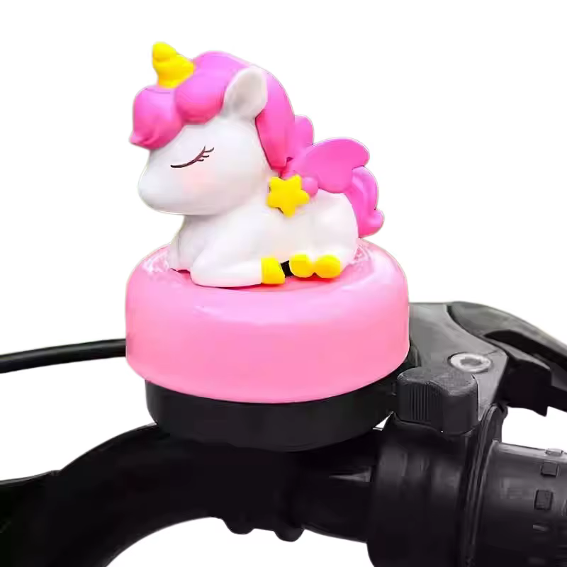Sonnette de vélo licorne de dessin animé mignonne, klaxon de sécurité universel puissant, pièces pou