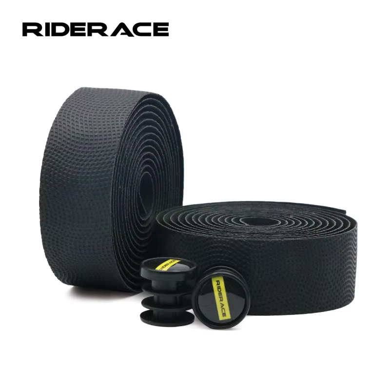 Ruban de guidon de vélo en cuir PU + EVA, antidérapant, antichoc, sangles de fixation, bandes de gui