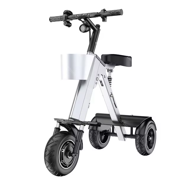 Mini Scooter électrique pliant avec siège pour adultes et femmes, batterie amovible, Tricycle électr