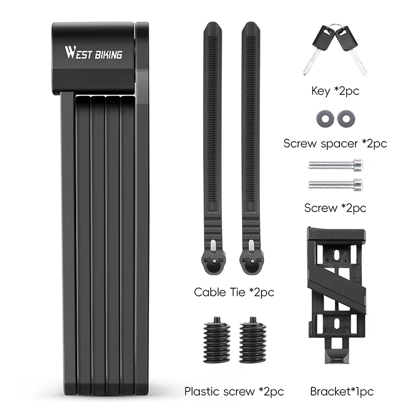 WEST BIKING-Serrure antivol pliable pour vélo de route et VTT, accessoire en acier allié de haute sé