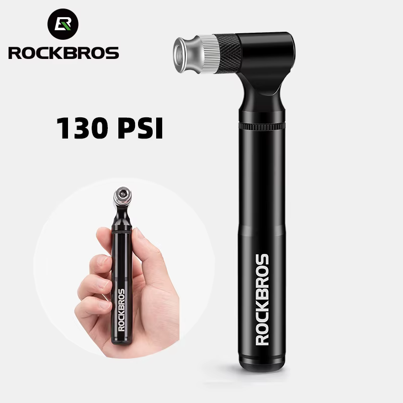 ROCKBROS 130psi pompe à vélo Mini Portable pneu gonfleur d'air pompe à vélo en aluminium ultraléger