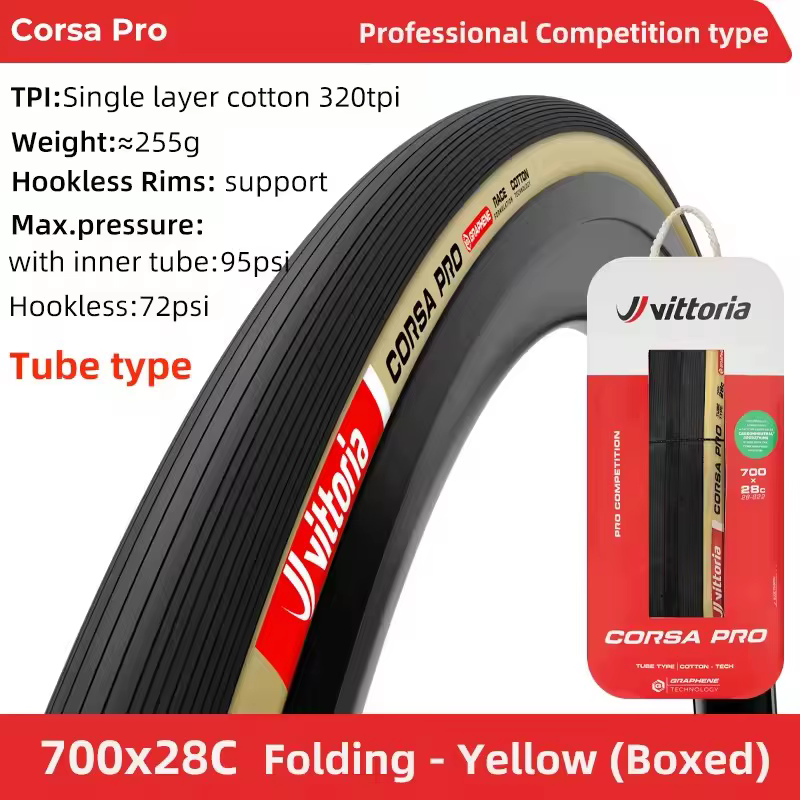 VITTORIA Corsa Pro vélo route pneu Tube Type 700x 28c/30c course professionnelle pneu Support sans c