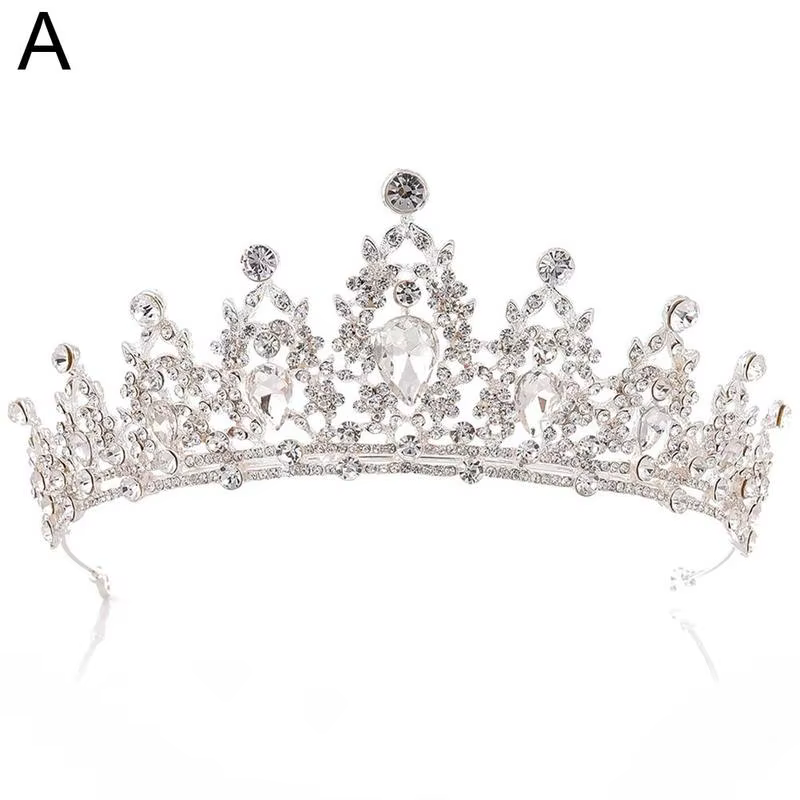 Couvre-chef de mariée, couronne de salle de bal pour femmes, diadèmes et couronnes en cristal baroqu