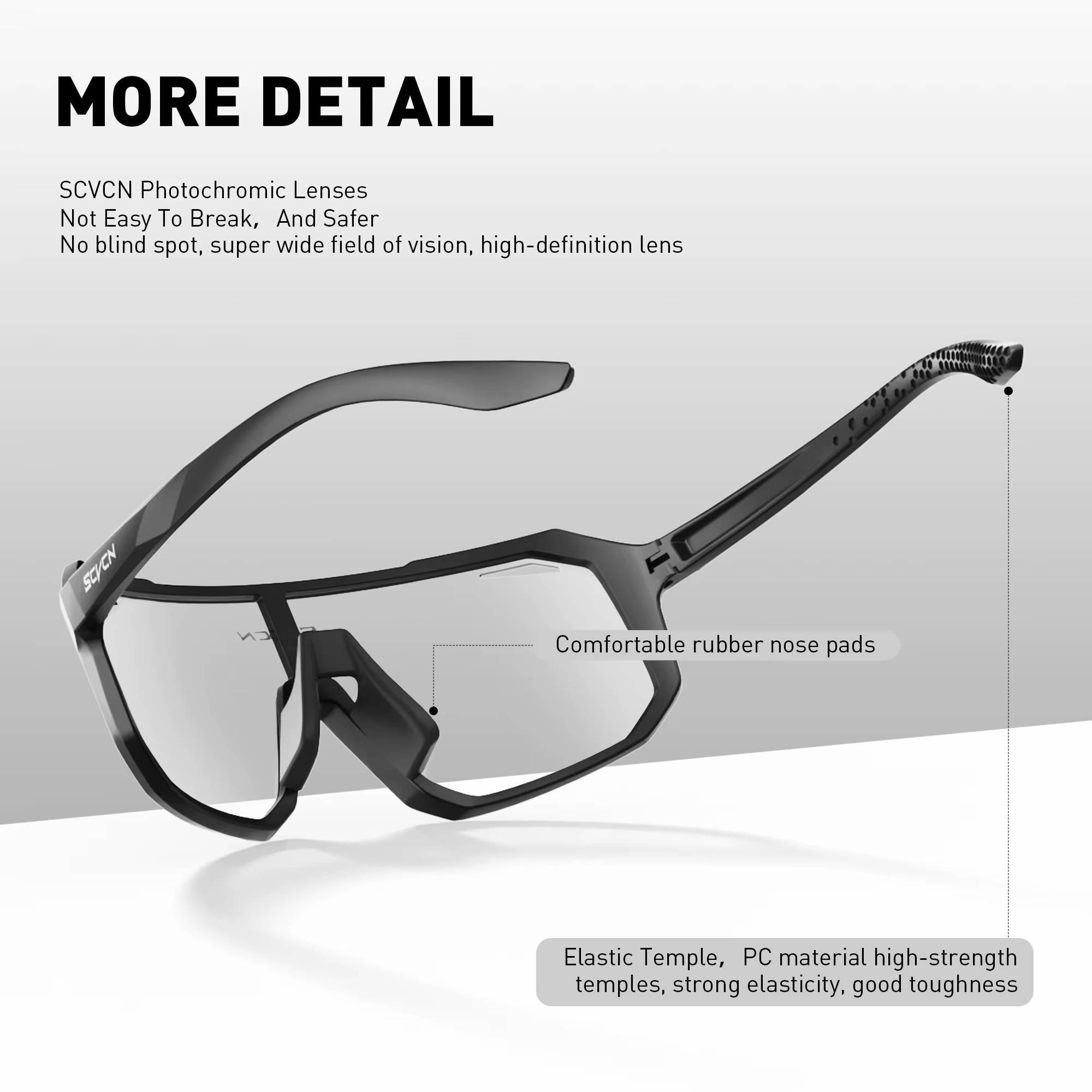 SCVCN lunettes de soleil de cyclisme photochromiques cyclisme en plein air route VTT lunettes hommes