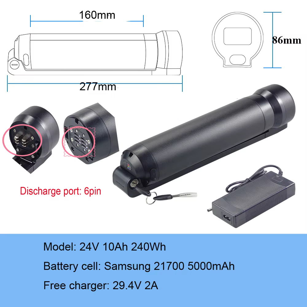 Reention 21700 tube inférieur vélo électrique cadre batterie 36V 10Ah 24V 15Ah Mini bouteille vélo é