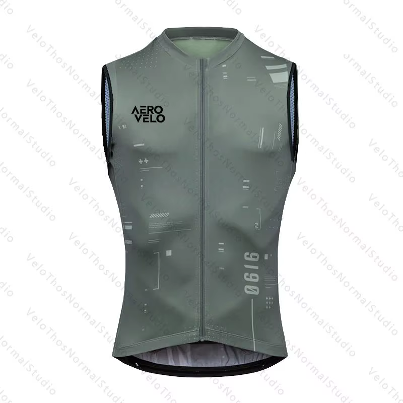 Gilet de cyclisme AERO VELO coupe-vent pour homme, sans manches, avec fermeture éclair, pour la cour