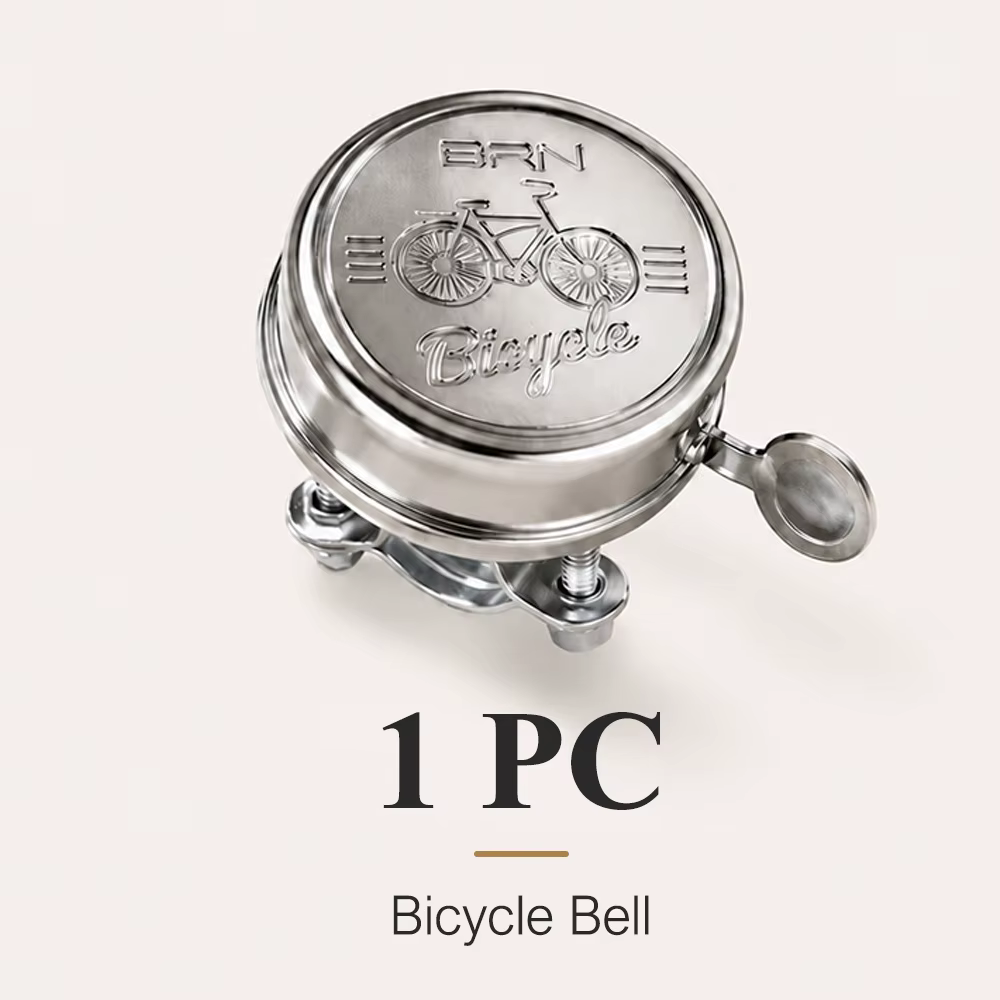 Cloche de vélo vintage rétro, cloche classique en métal chromé rotative double face, pour vélo de ro