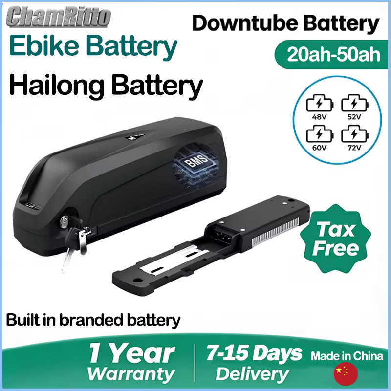 Batterie de vélo électrique Hailong 48V 52V 60V 72V 20/30/40/50Ah, batterie Bafang 750W 2000W 13S5P 
