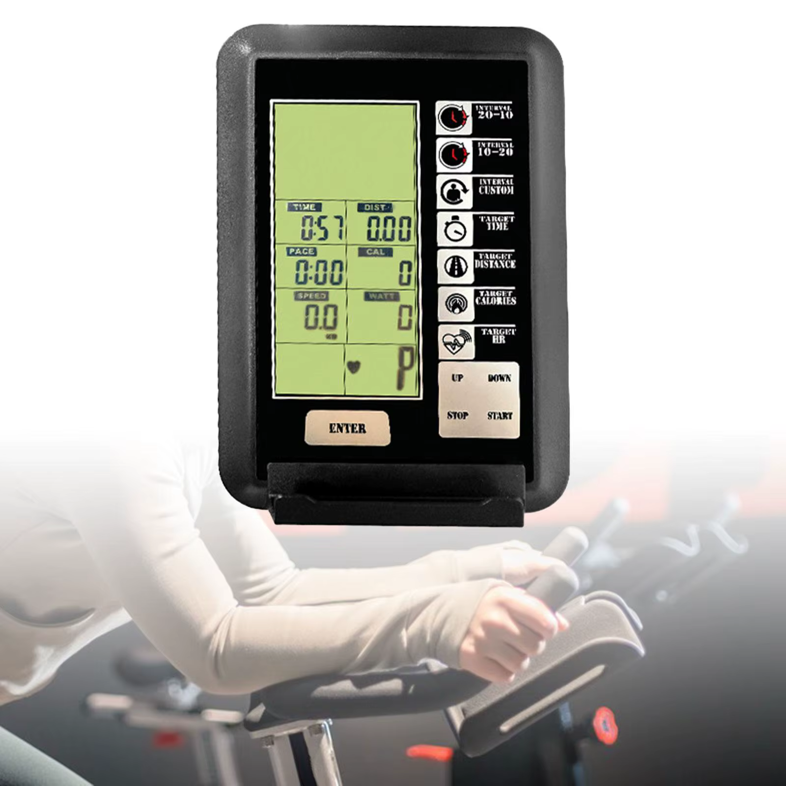 Ordinateur de vélo à Air, écran LCD, ventilateur numérique, Machine d'exercice, moniteur pour tapis