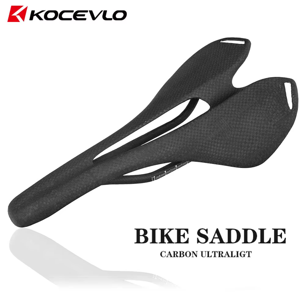 Selle ultralégère en fibre de carbone pour vélo de route et VTT, siège de bicycle avec coussin