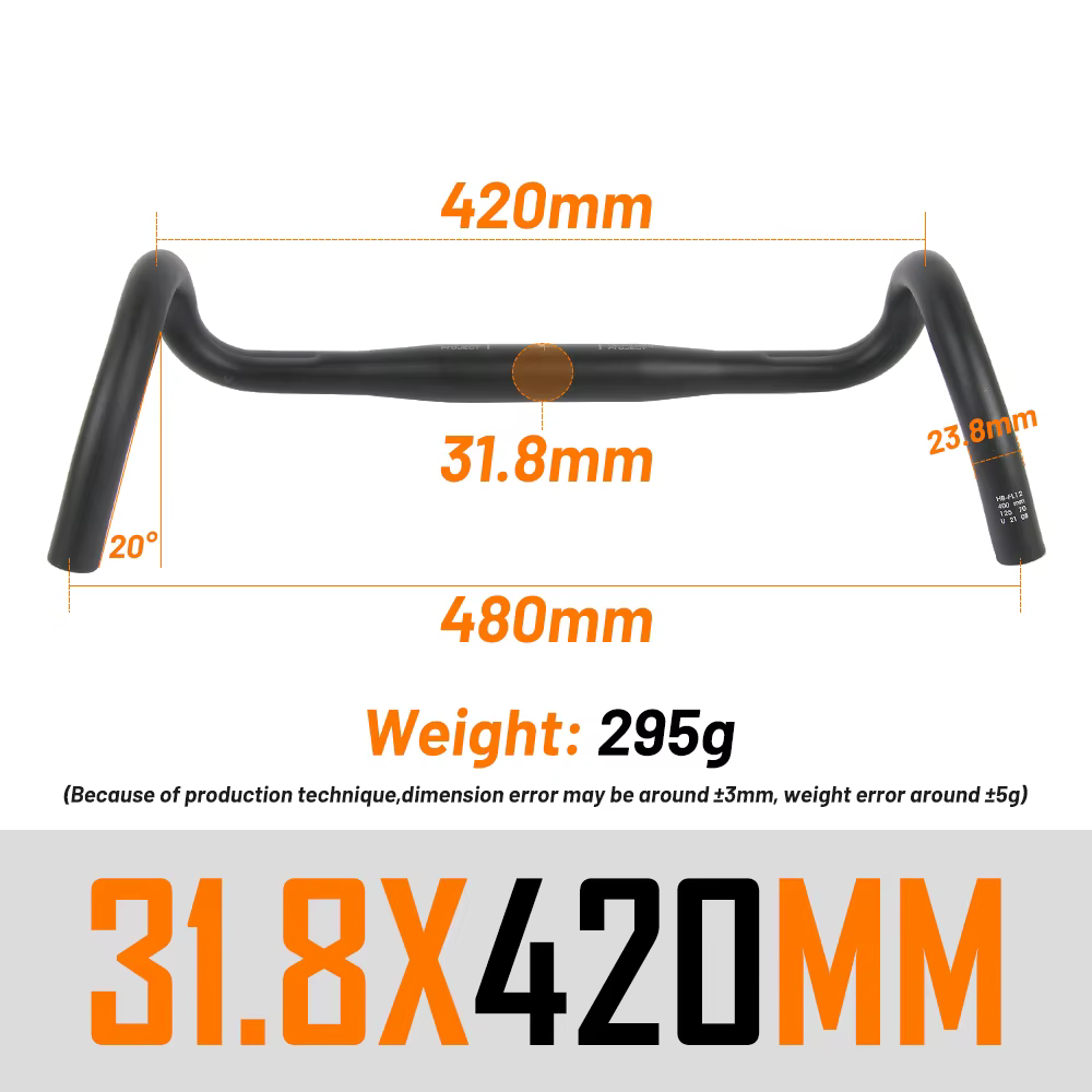UNO FL12 guidon de vélo de gravier 31.8x4 0/420/440/460mm barre de chute extérieure poignée de vélo 