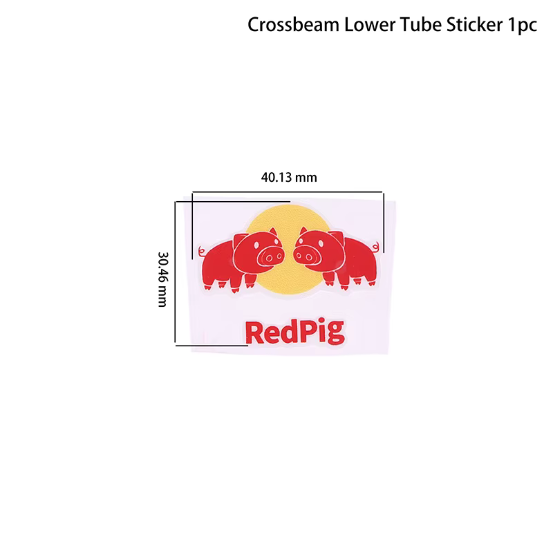 Autocollants amusants pour Tube de tête de vélo, autocollants décoratifs cochon rouge pour guidon de
