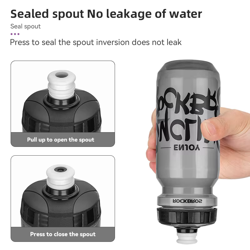 ROCKBROS-Bouteille d'eau en plastique pour vélo de route et VTT, accessoire portable de grande capac