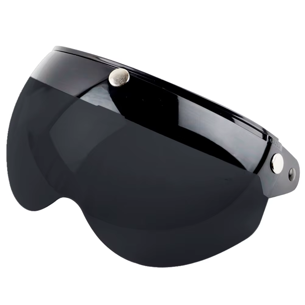 Visière de casque rétro à 3 boutons-pression, visière de casque rétro à 3 boutons-pression, coupe-ve