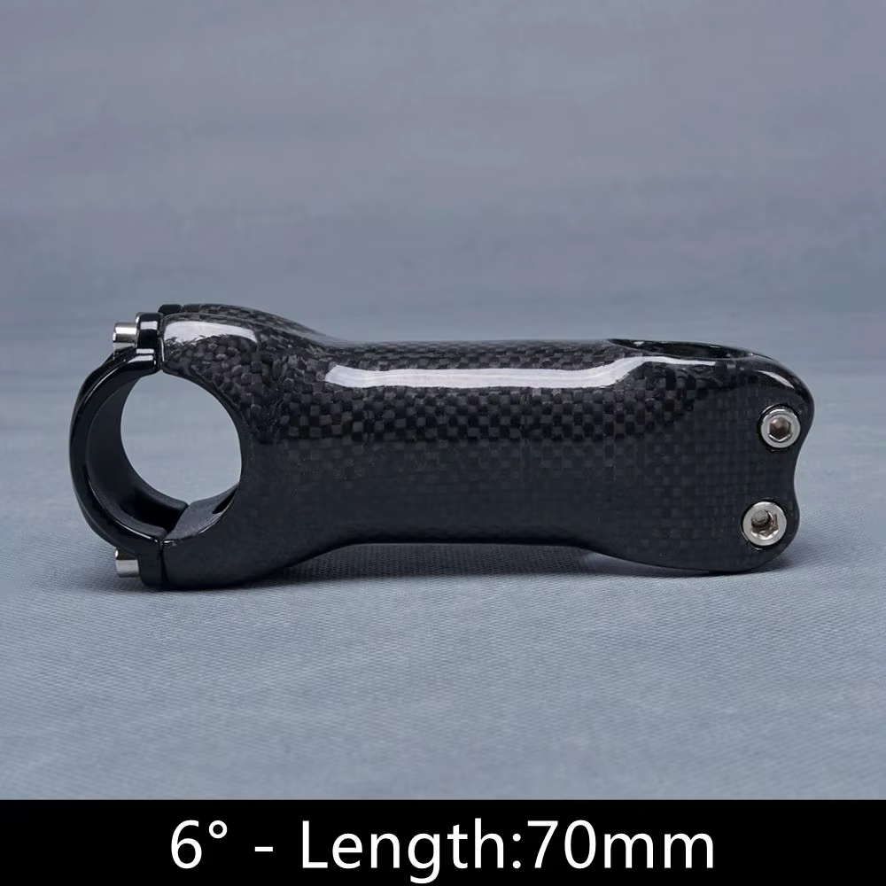 Tige de guidon de vélo en fibre de carbone pour VTT et vélo de route, 31,8 mm, angle 6/17 degrés, lo
