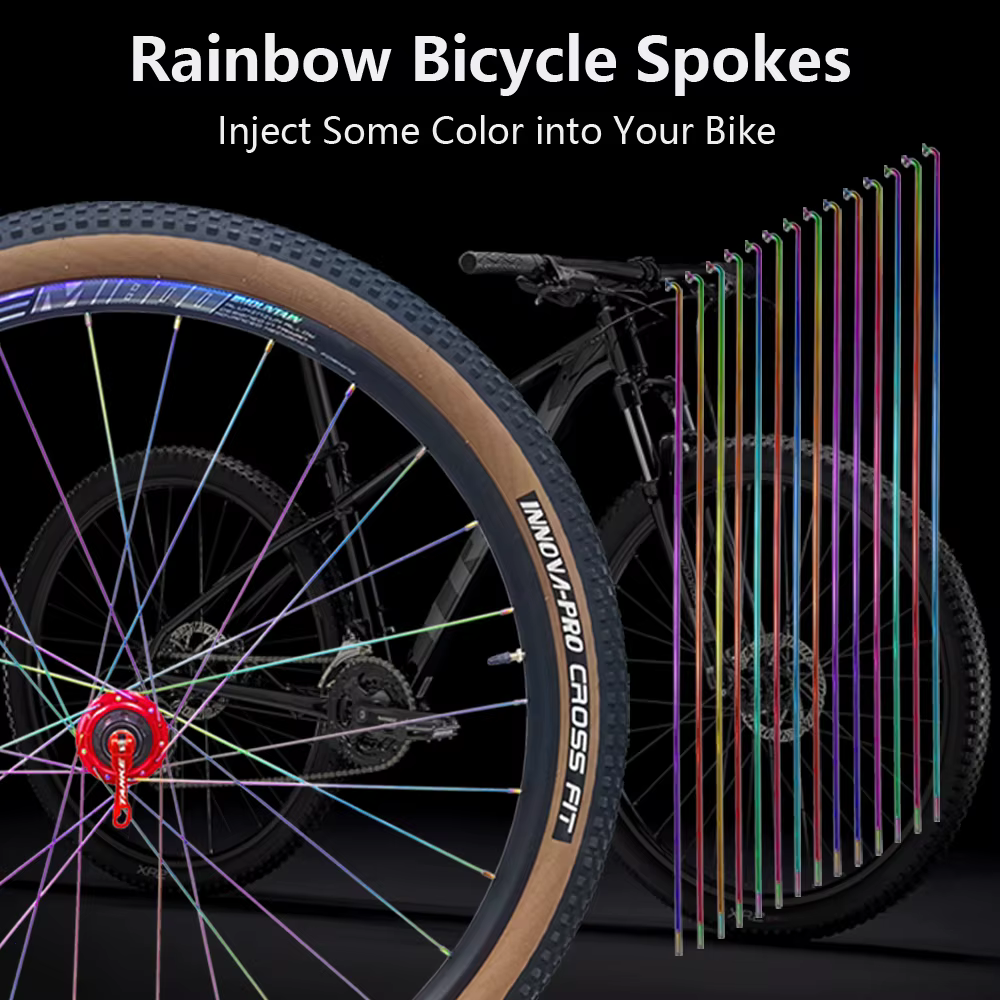 TANKE vélo 12 pièces rayons fil avec écrous pour 26/27.5/29 pouces roue vtt vélo de route en acier i
