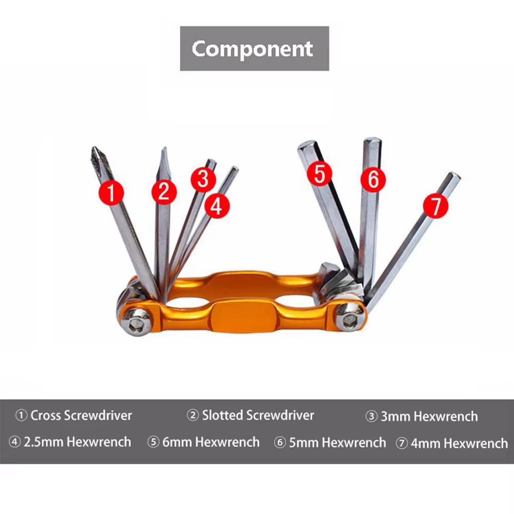 Kit d'outils de réparation multiples pour vélo de montagne 7 en 1, léger et Portable, jeu de réparat