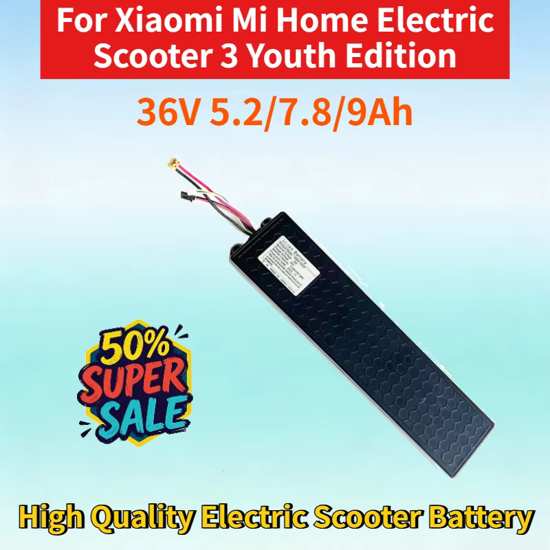 Batterie rechargeable 36V 5.2/7.8/9Ah pour trottinette électrique Xiaomi Mi Home 3 Youth Edition Bat