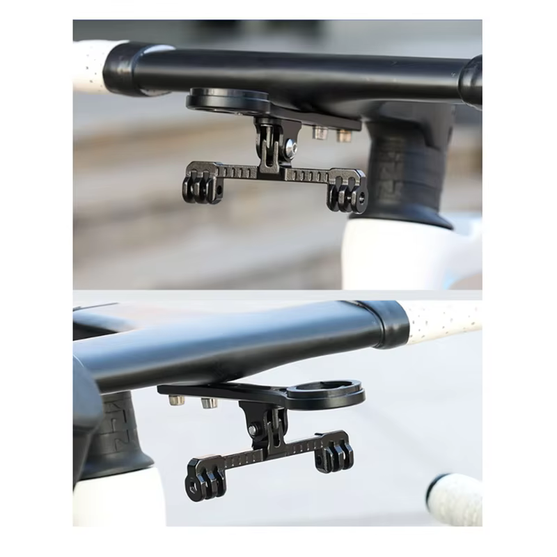 FSTE-TOUK lumière de vélo pour support de caméra d'action support de vélo avant étendu double adapta