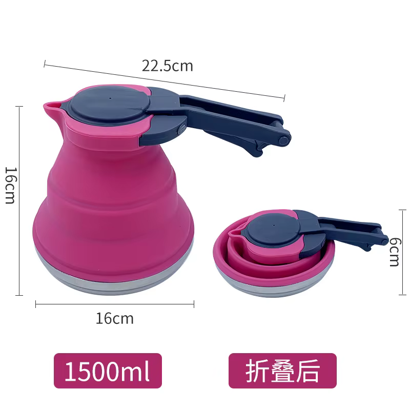 Bouilloire pliante en Silicone facile à transporter, cuisinière à gaz à fond en acier, chauffage de